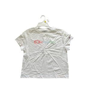 CHAMPION GIRLS SIZE 14 WHITE T-SHIRT WITH LOGO GRAPHIC